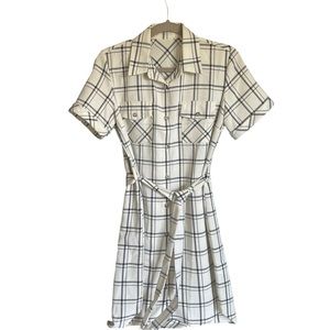 PLAID SHIRT DRESS / BELTED SHIRT DRESS
